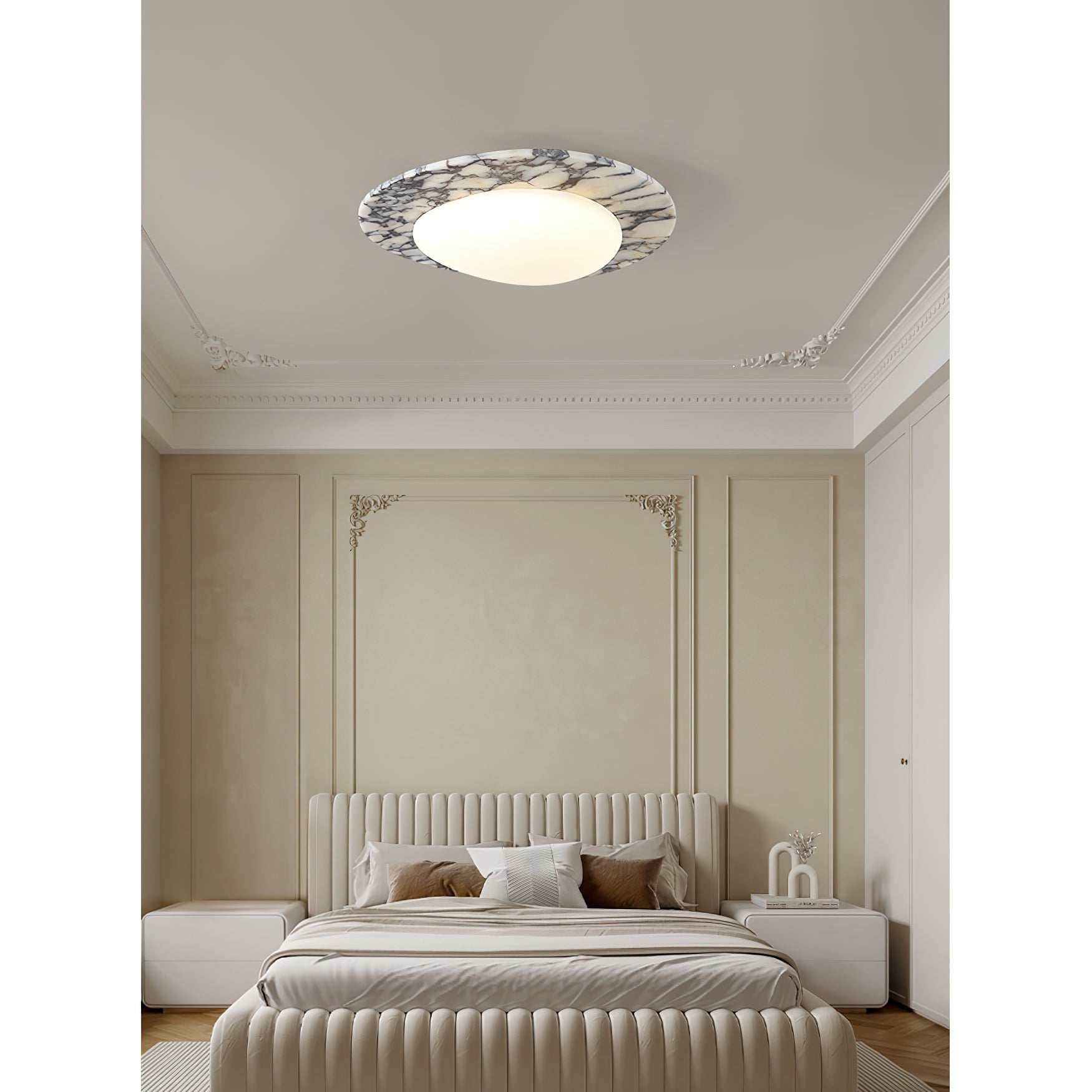 Selene Marble Oval Flush Mount