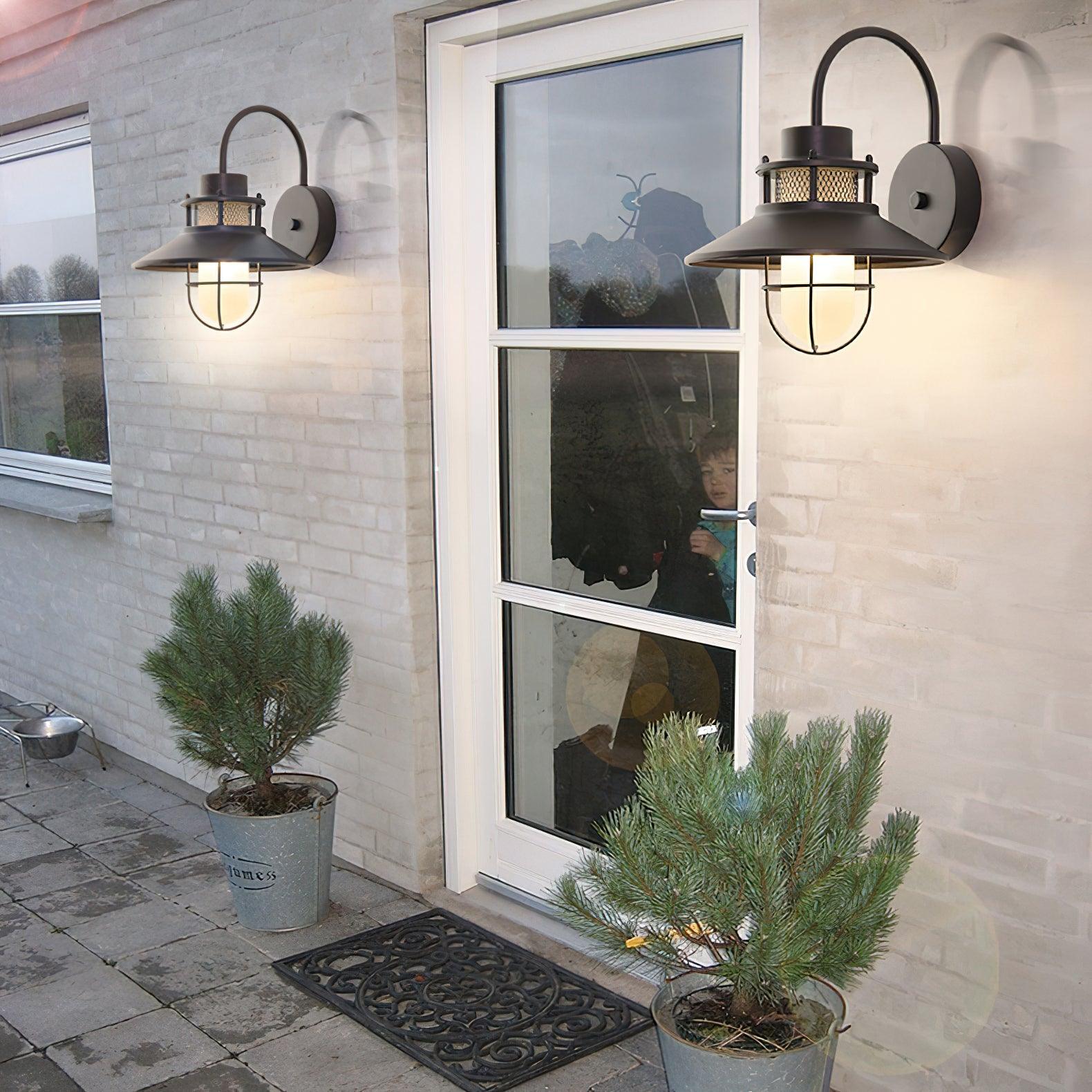 Industrial Frosted Glass Sconce