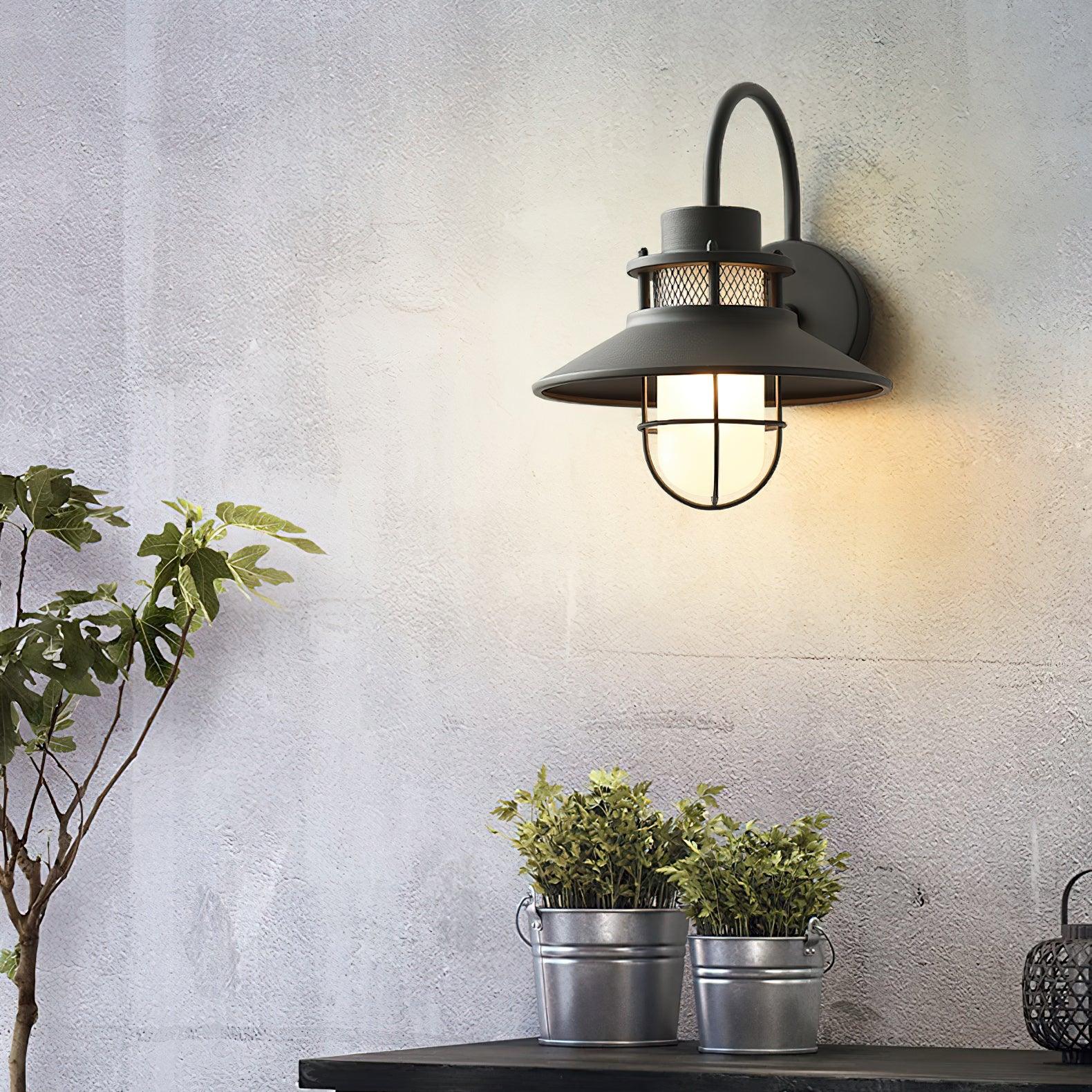 Industrial Frosted Glass Sconce