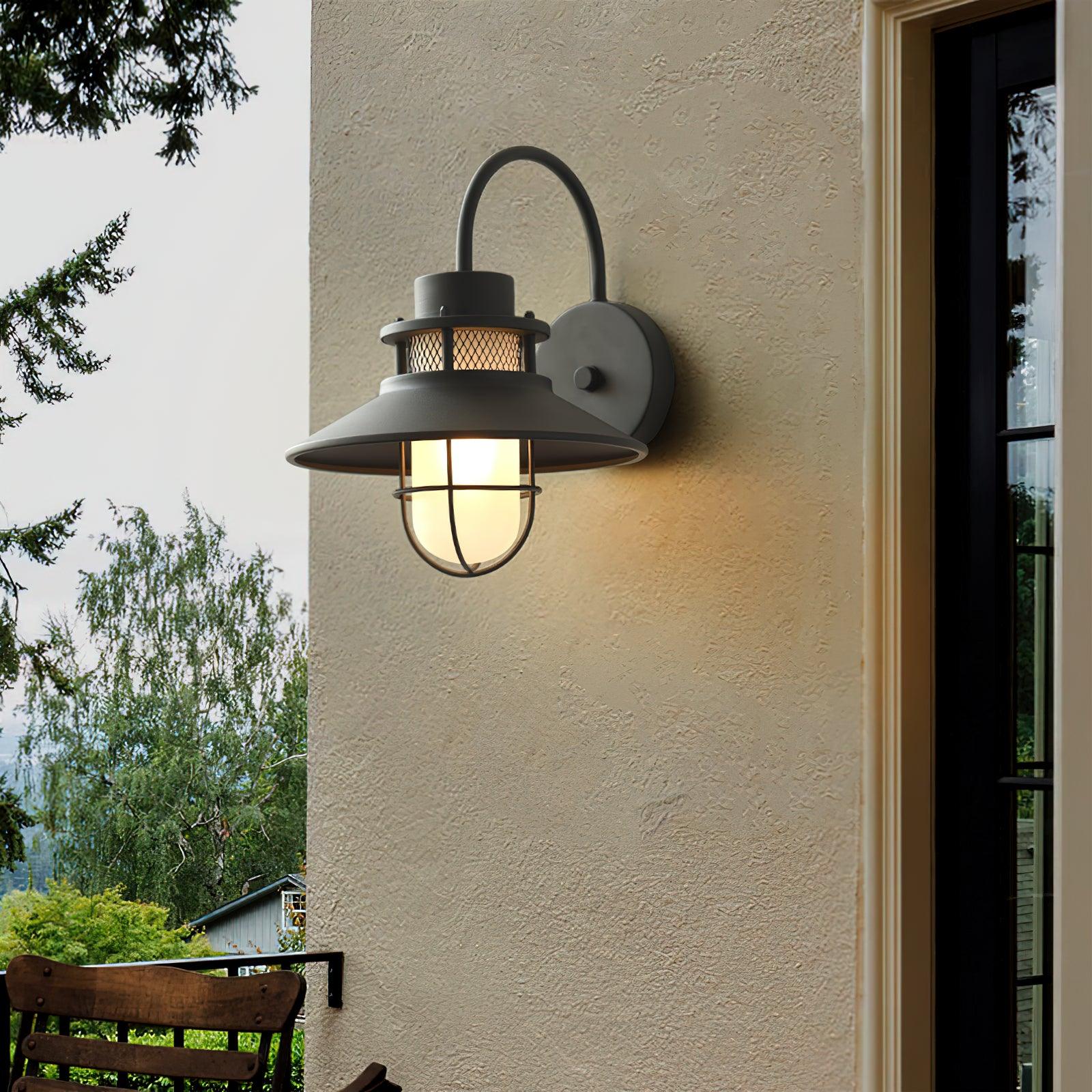 Industrial Frosted Glass Sconce