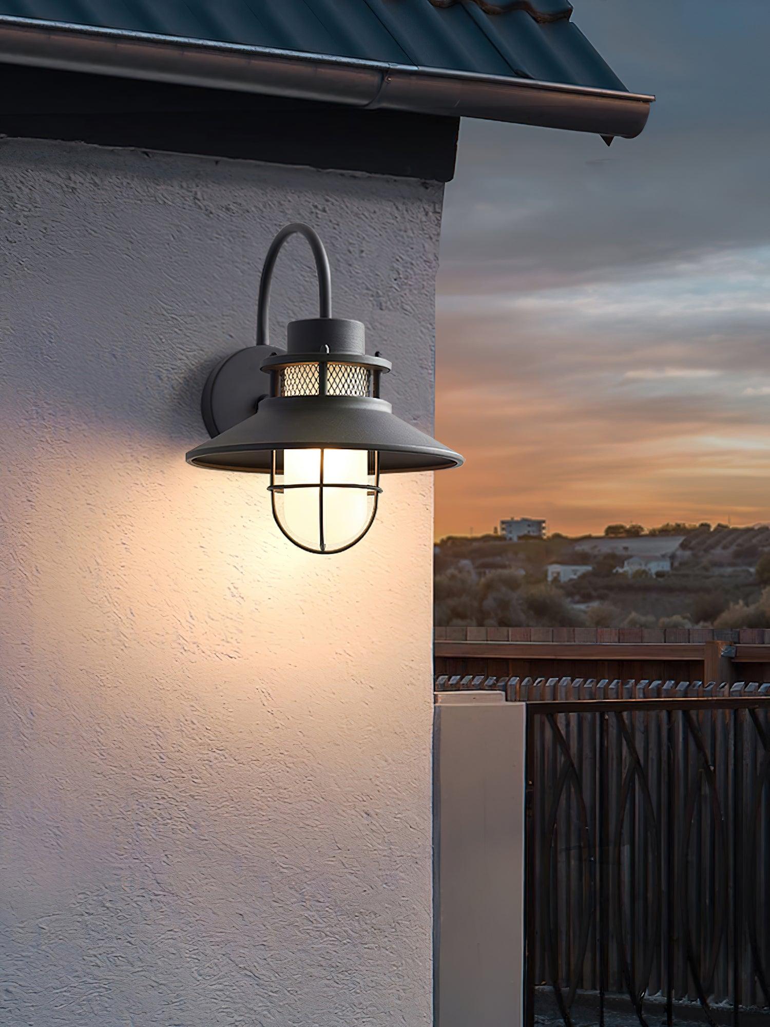 Industrial Frosted Glass Sconce