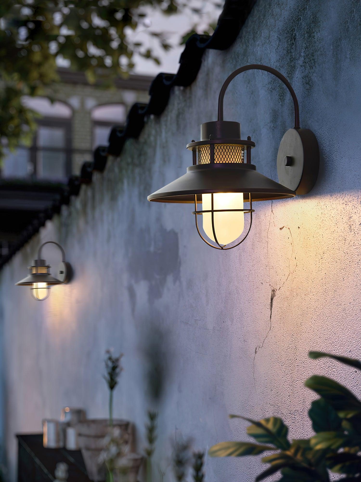 Industrial Frosted Glass Sconce