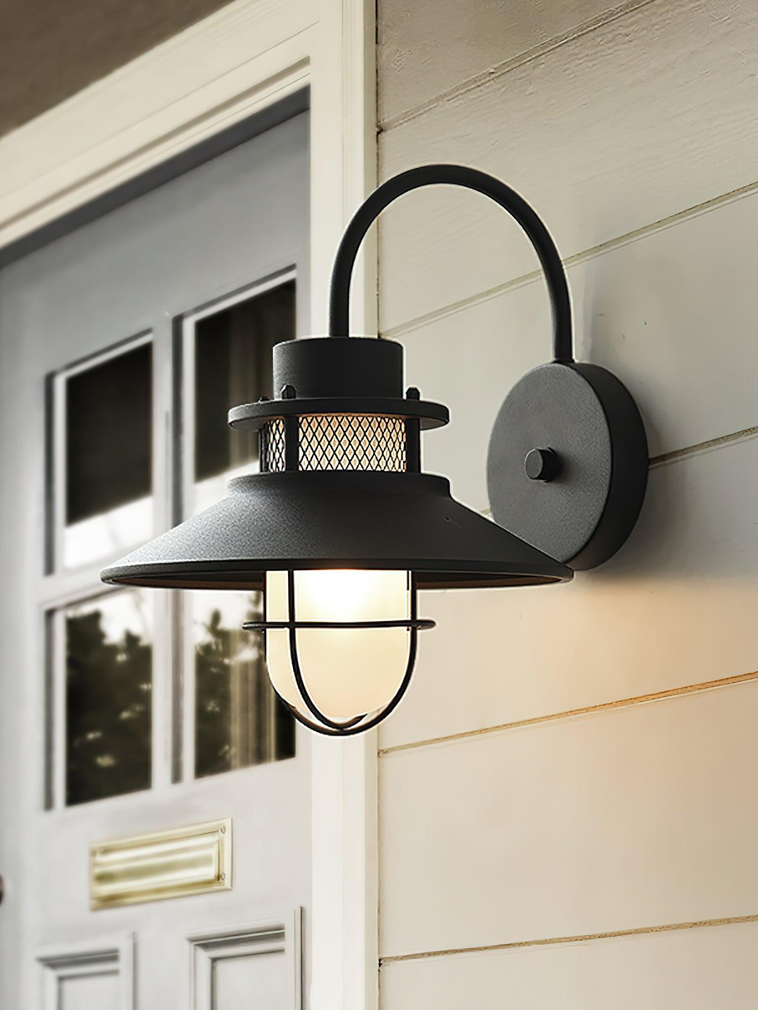 Industrial Frosted Glass Sconce
