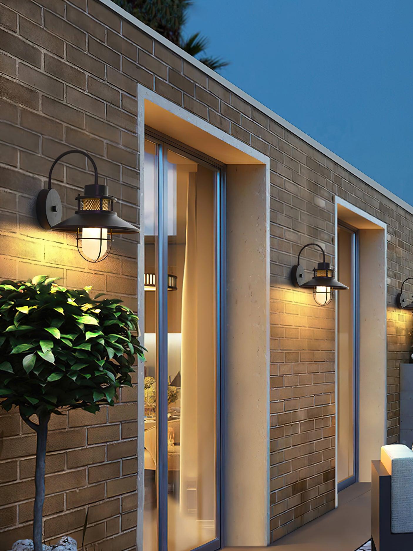 Industrial Frosted Glass Sconce