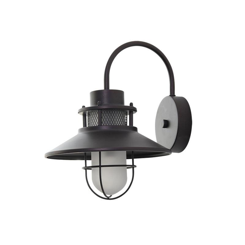 Industrial Frosted Glass Sconce