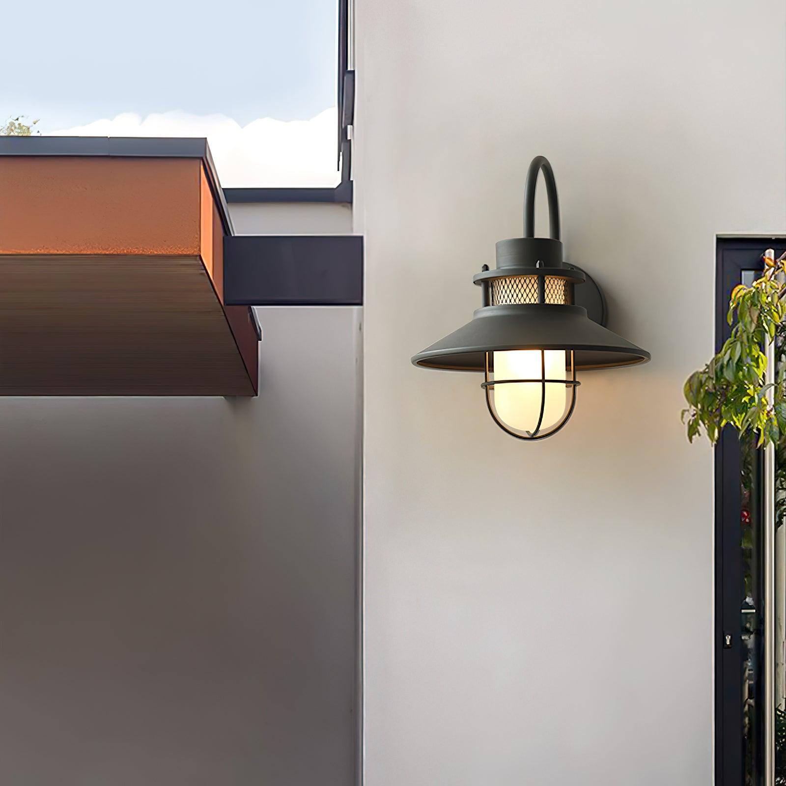 Industrial Frosted Glass Sconce