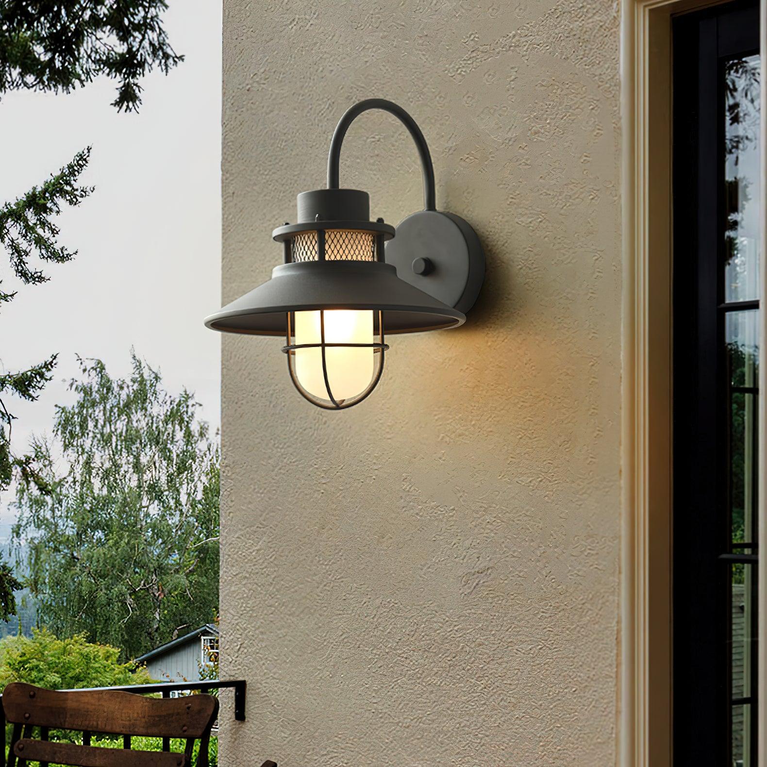 Industrial Frosted Glass Sconce