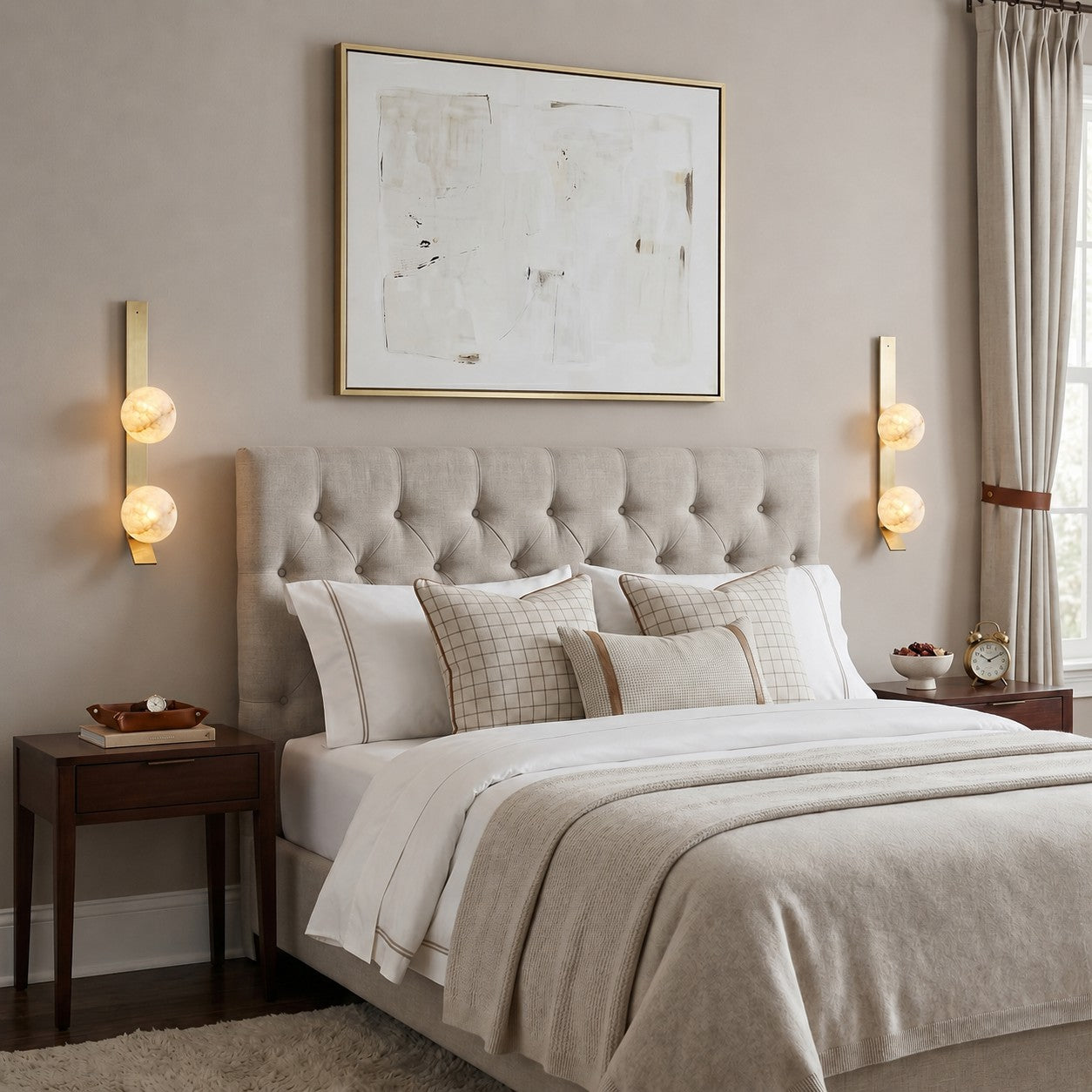 Stacked Alabaster Globe Wall Sconce