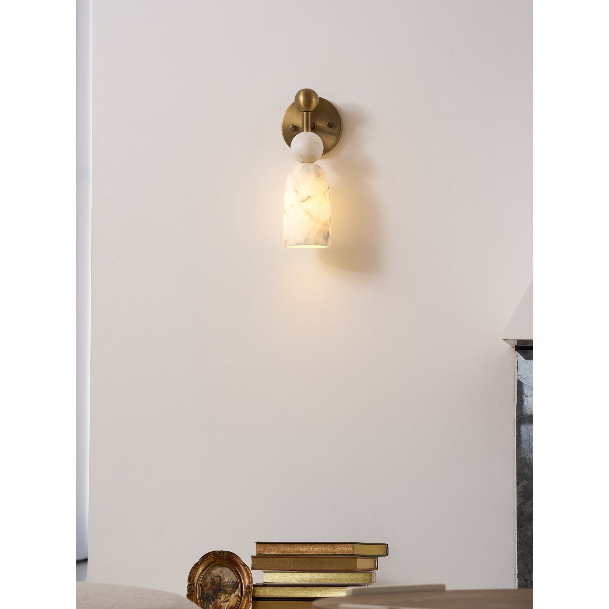 Cairn Alabaster & Brass Sconce