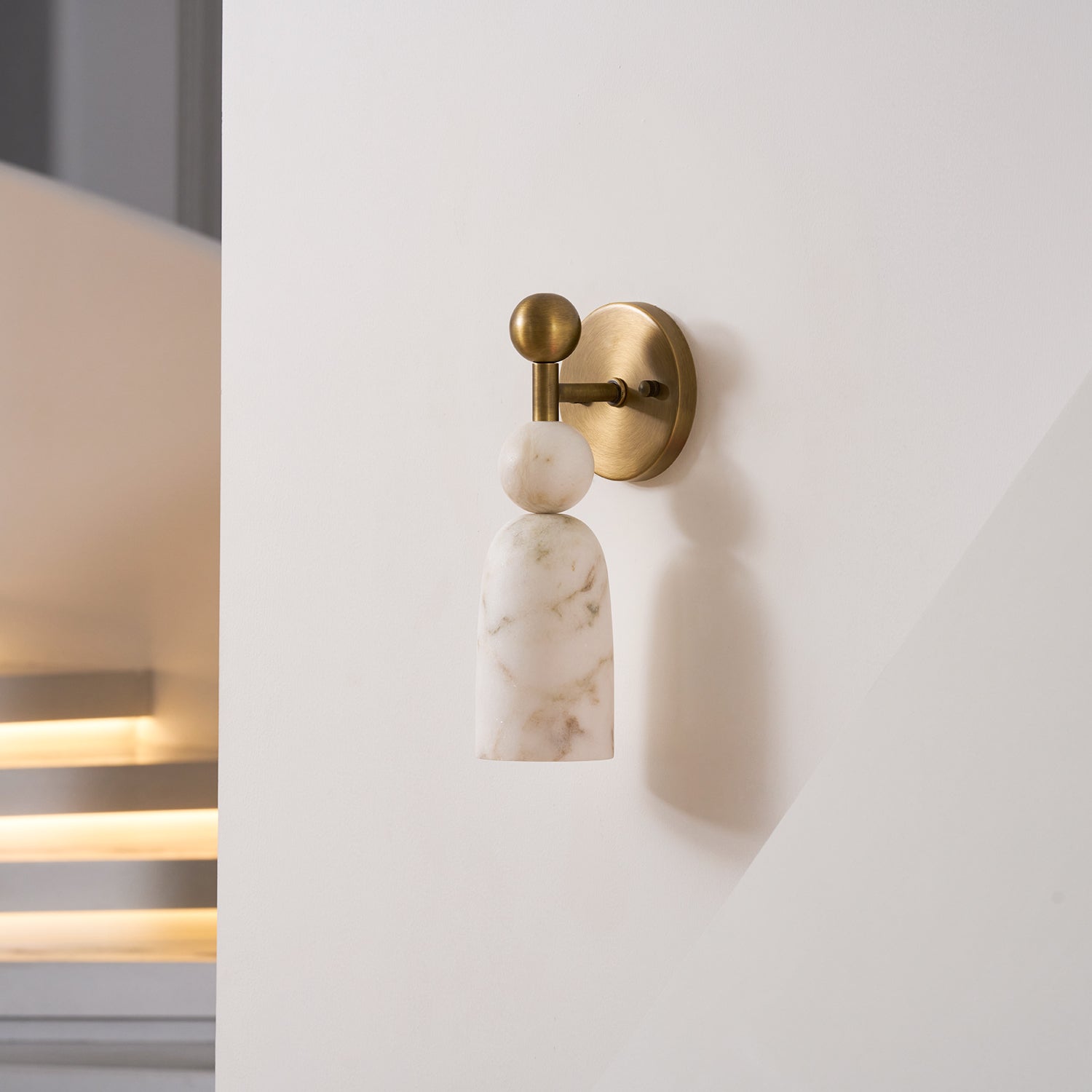 Cairn Alabaster & Brass Sconce