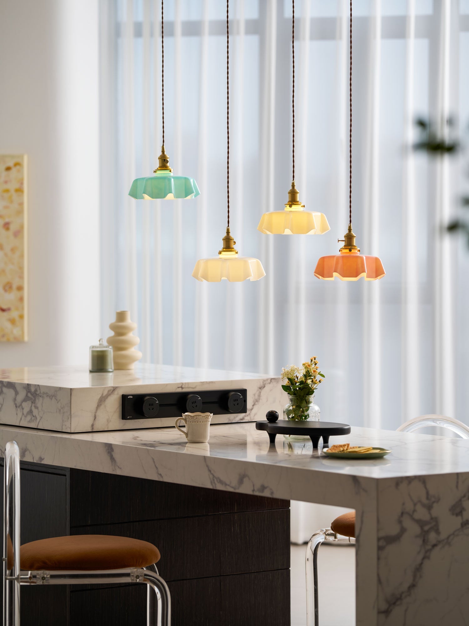 Fleurette Petal Glass Mini Pendant