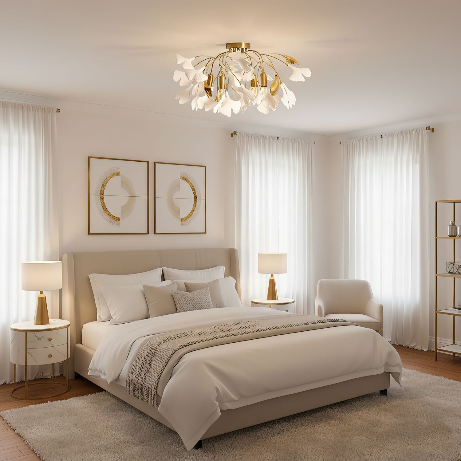Ginkgo Ceramic Leaf Ceiling Light