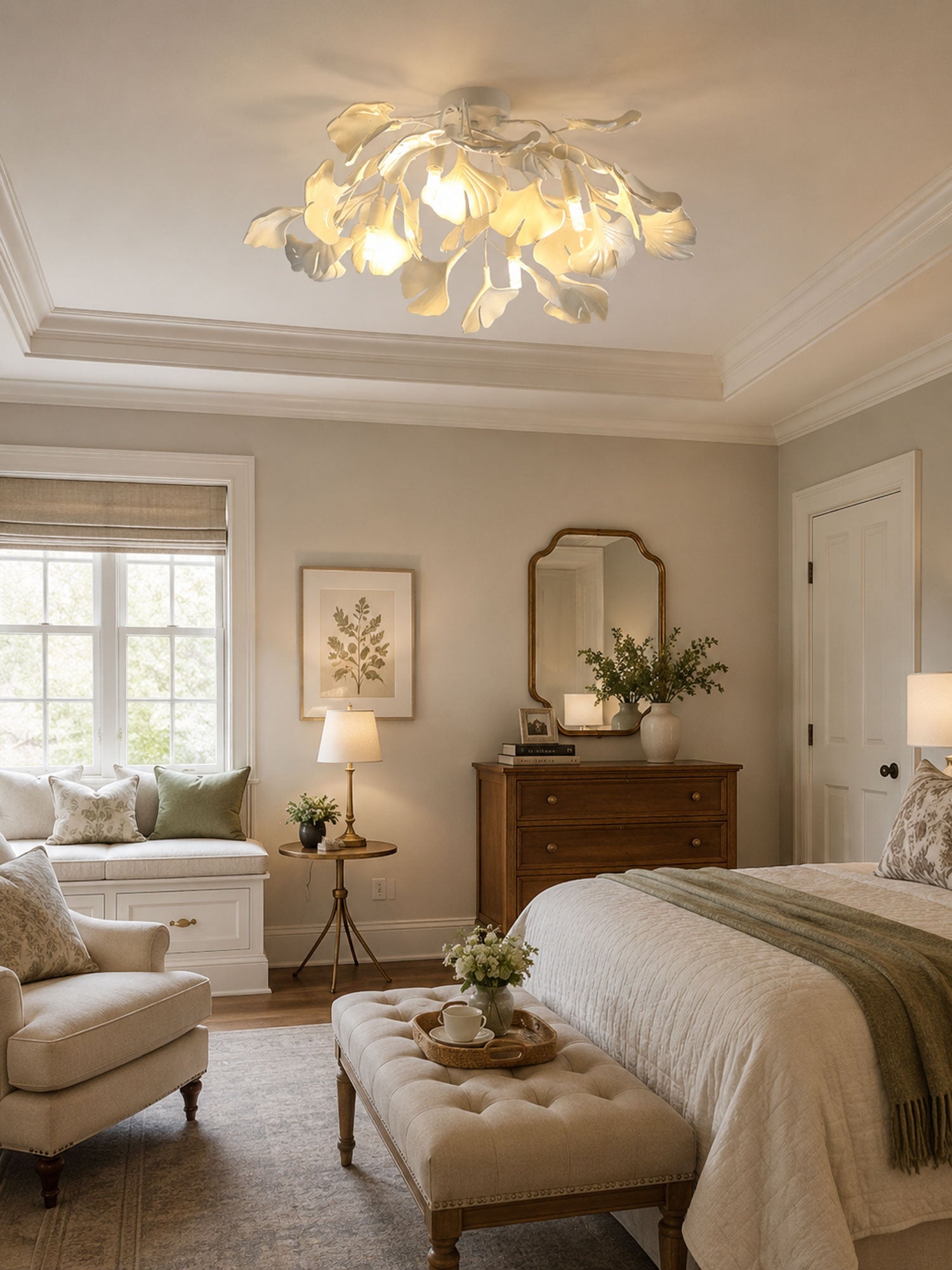 Ginkgo Ceramic Leaf Ceiling Light