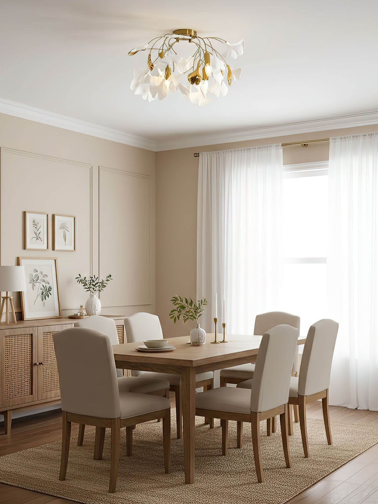 Ginkgo Ceramic Leaf Ceiling Light
