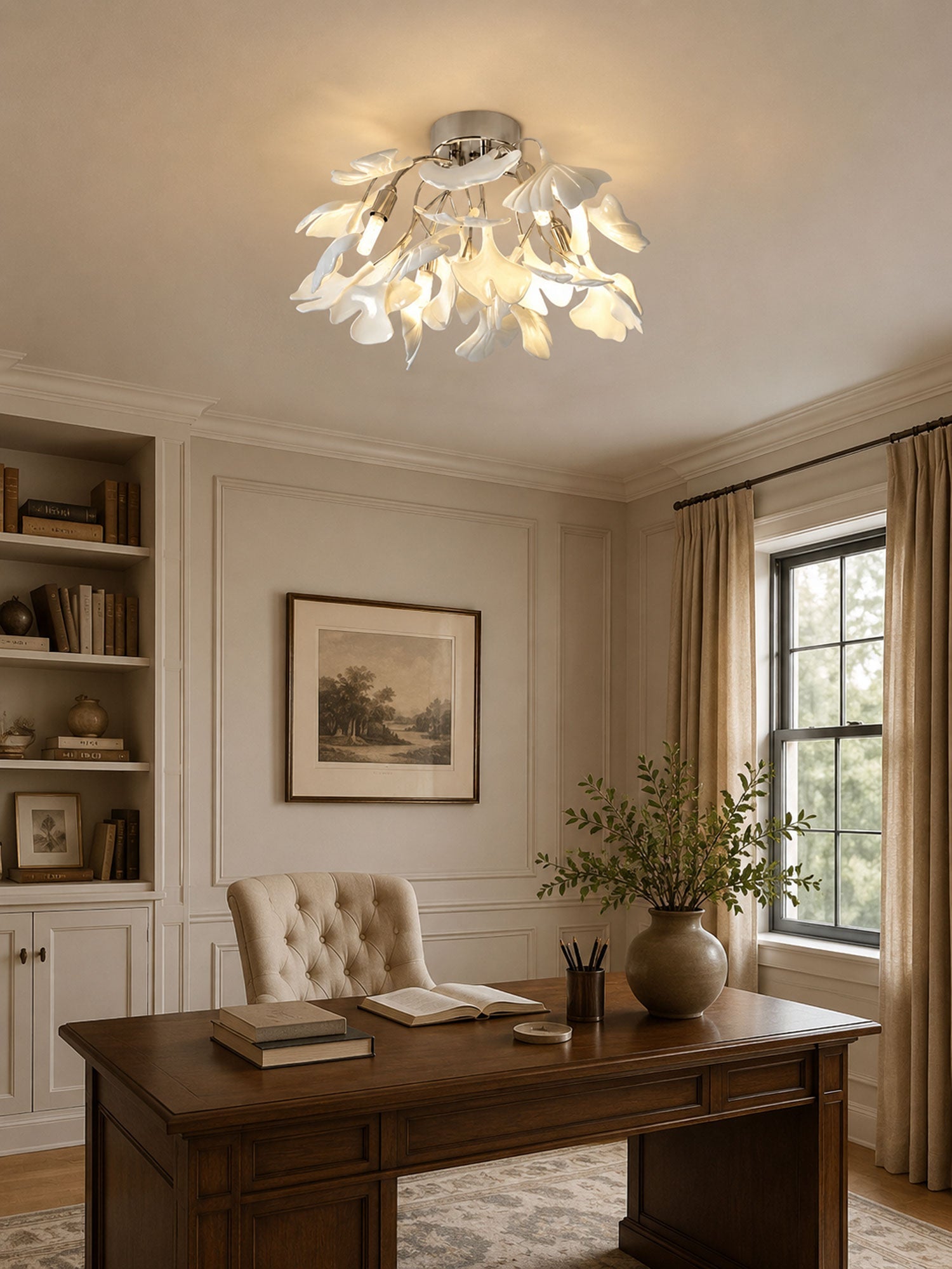 Ginkgo Ceramic Leaf Ceiling Light
