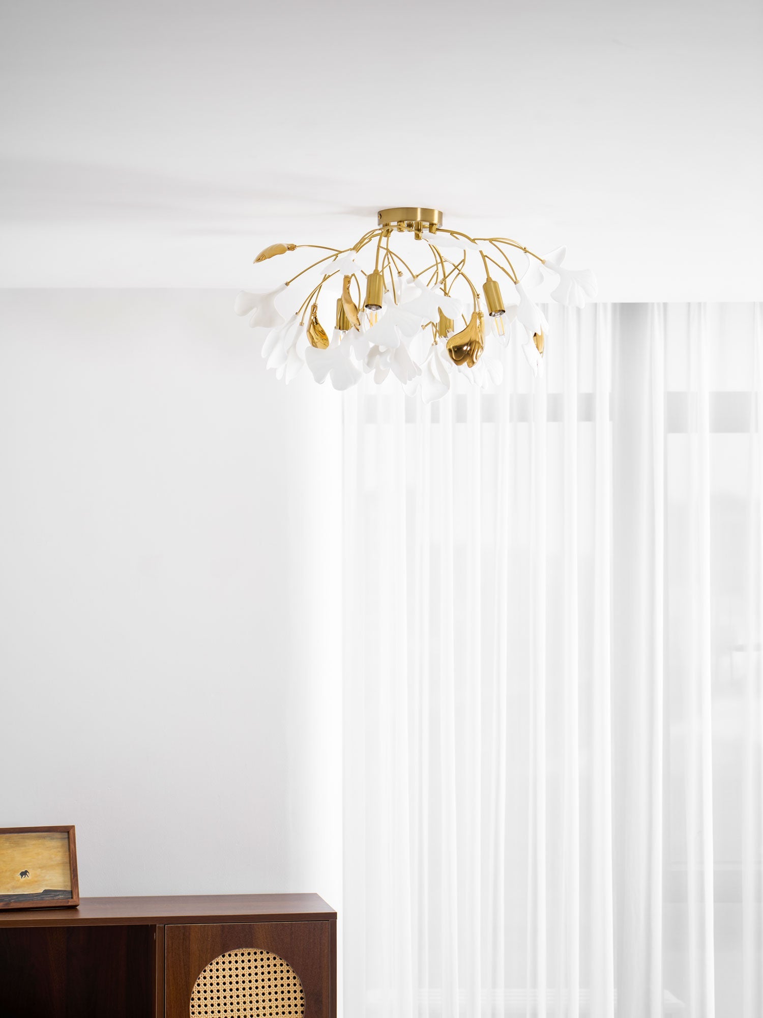 Ginkgo Ceramic Leaf Ceiling Light