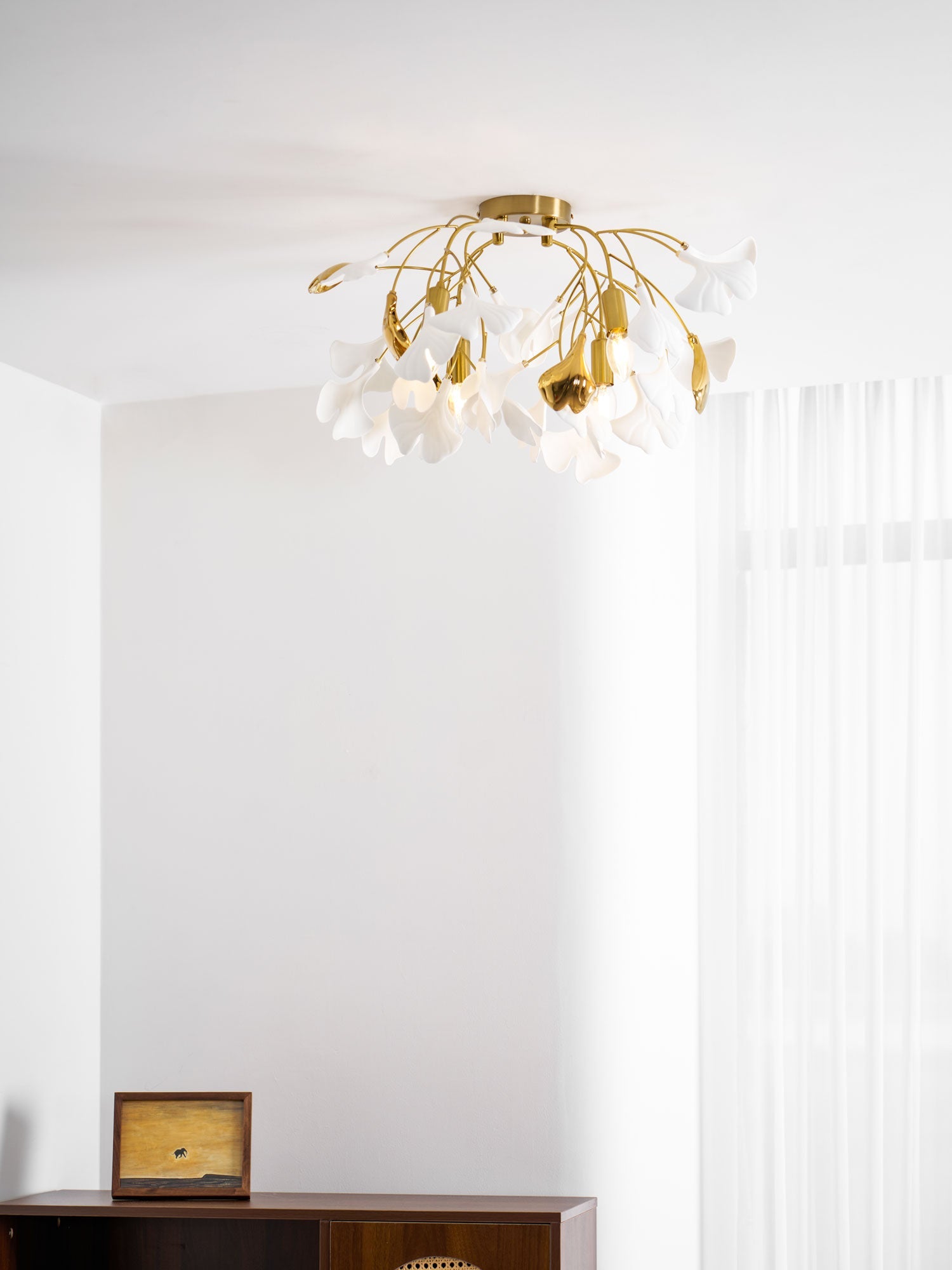 Ginkgo Ceramic Leaf Ceiling Light