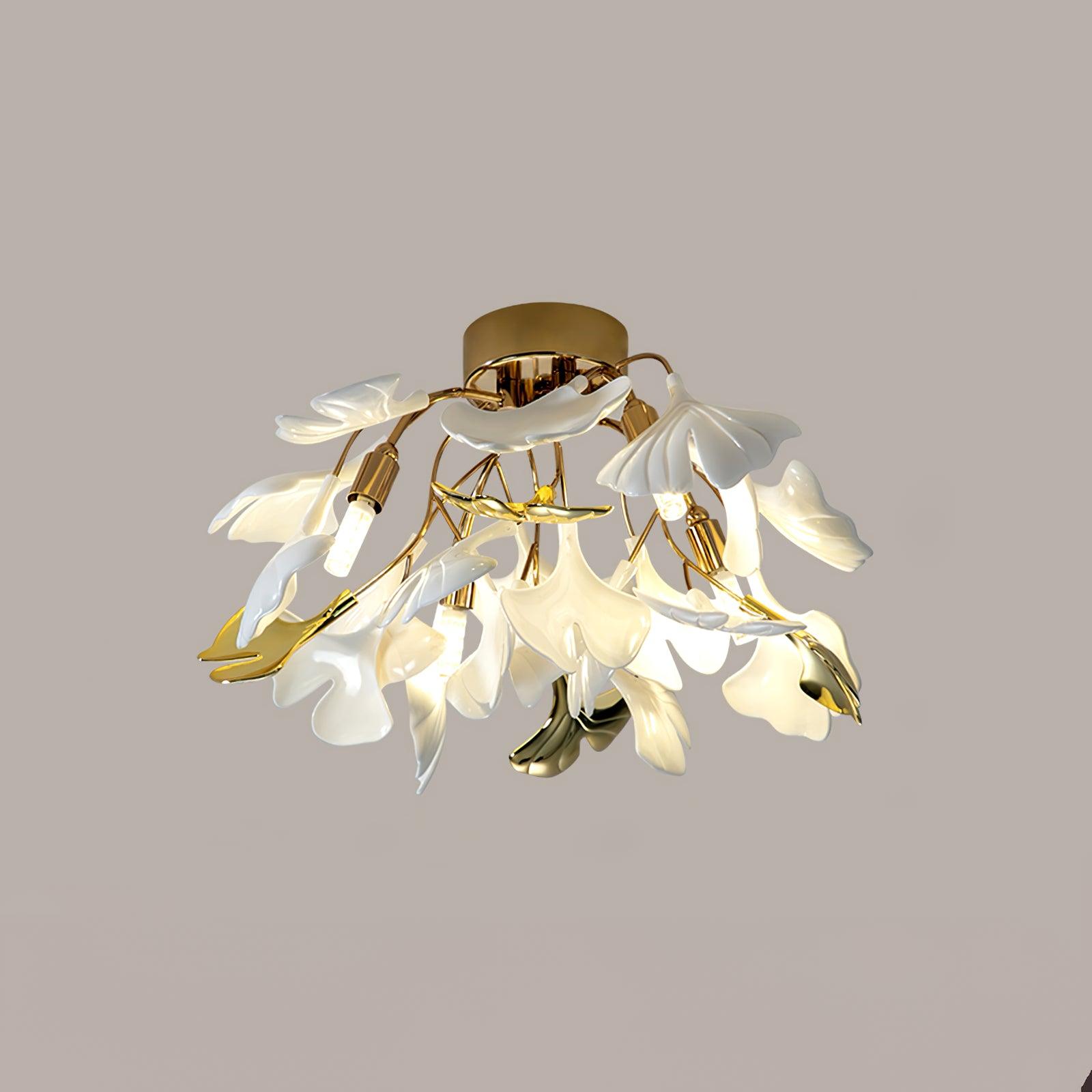 Ginkgo Ceramic Leaf Ceiling Light
