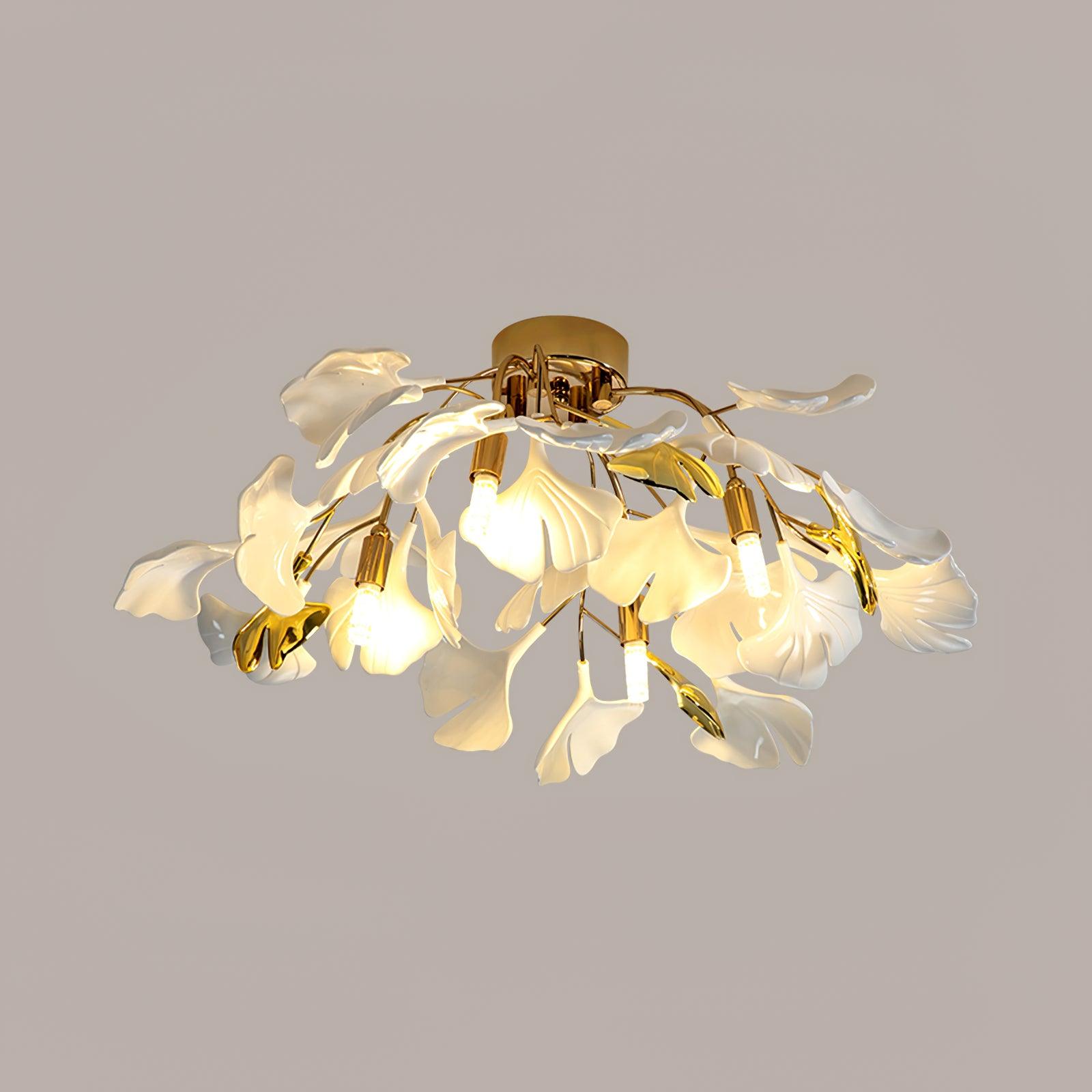 Ginkgo Ceramic Leaf Ceiling Light