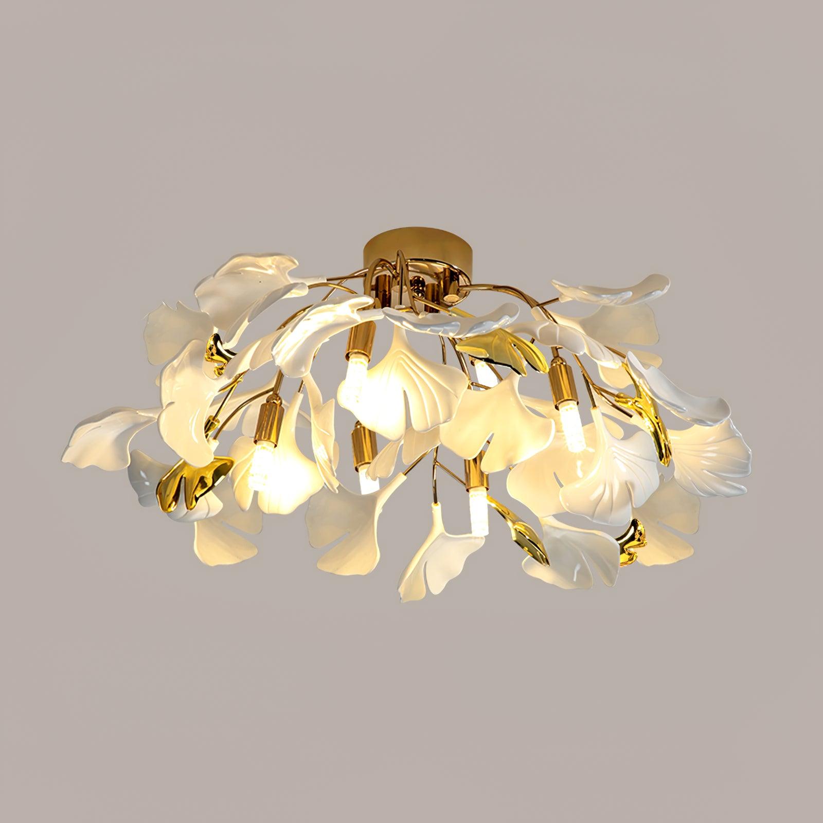 Ginkgo Ceramic Leaf Ceiling Light