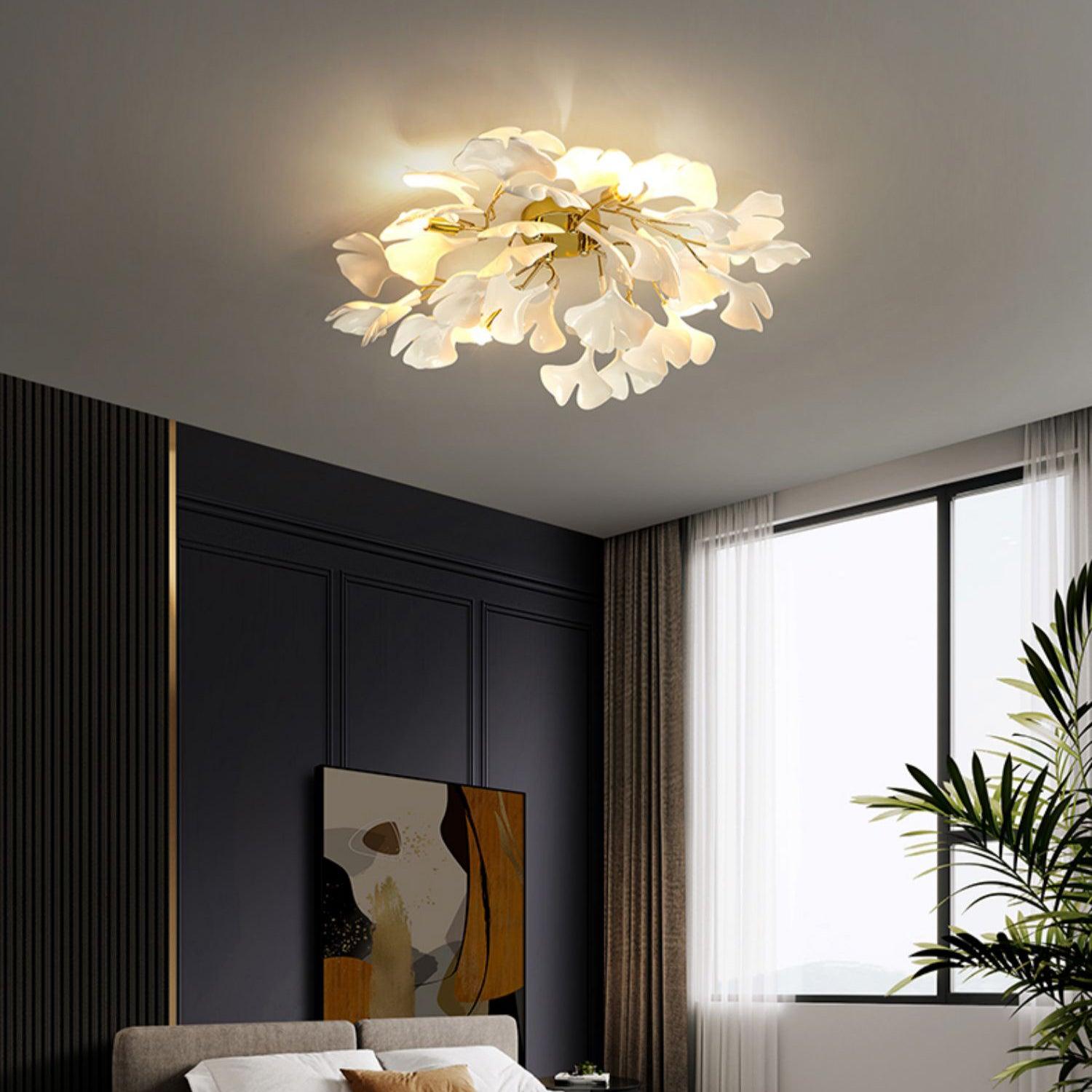 Ginkgo Ceramic Leaf Ceiling Light