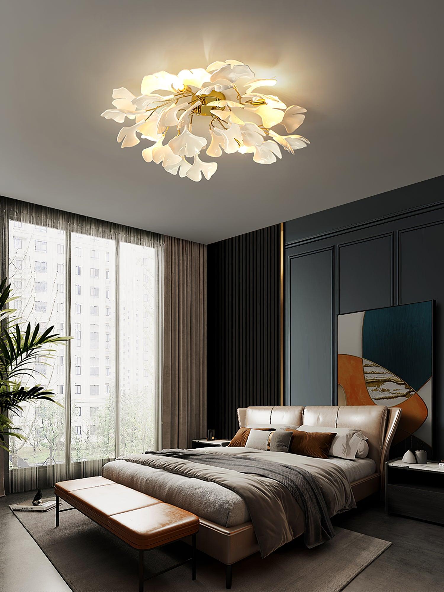 Ginkgo Ceramic Leaf Ceiling Light