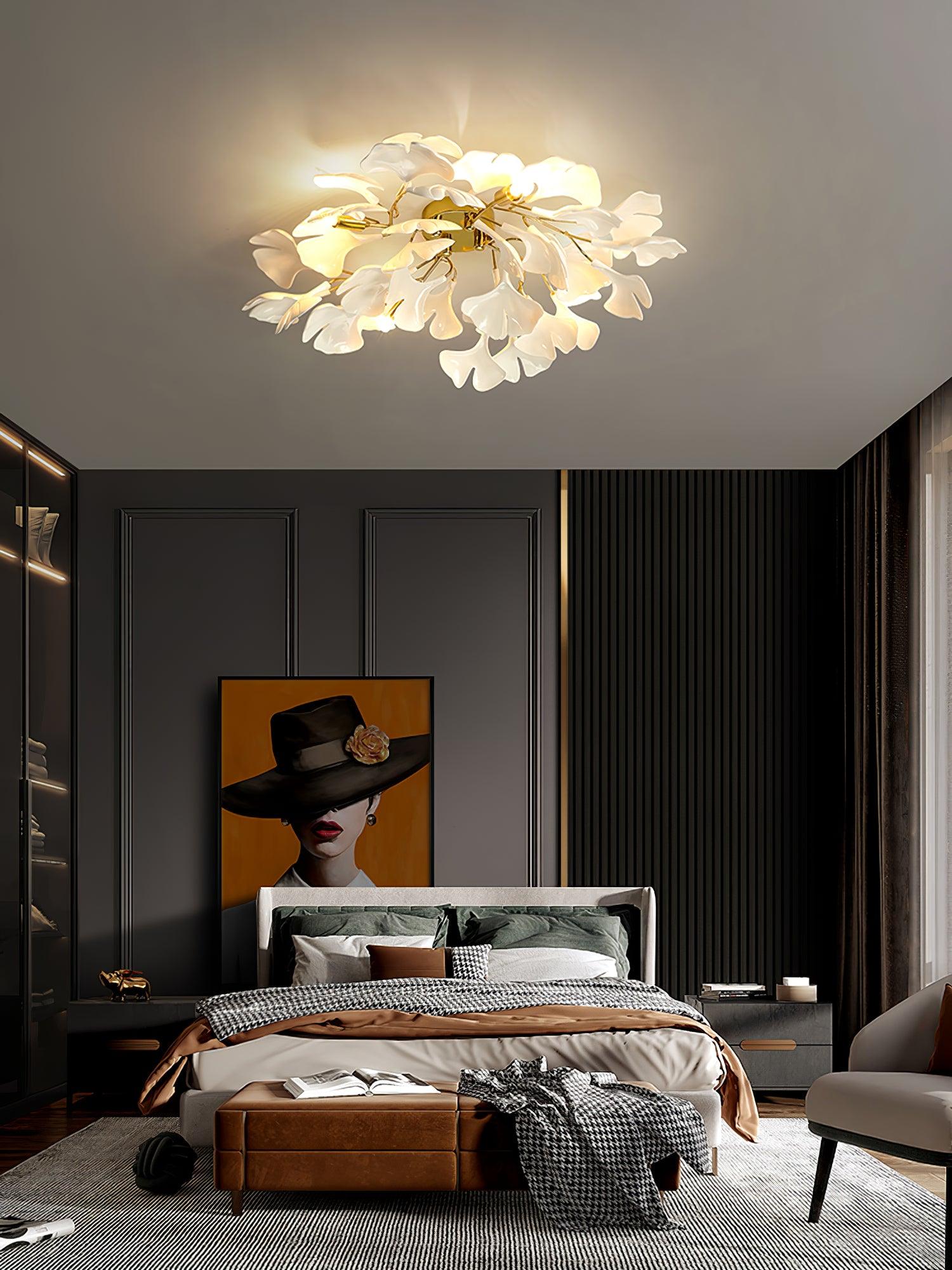 Ginkgo Ceramic Leaf Ceiling Light