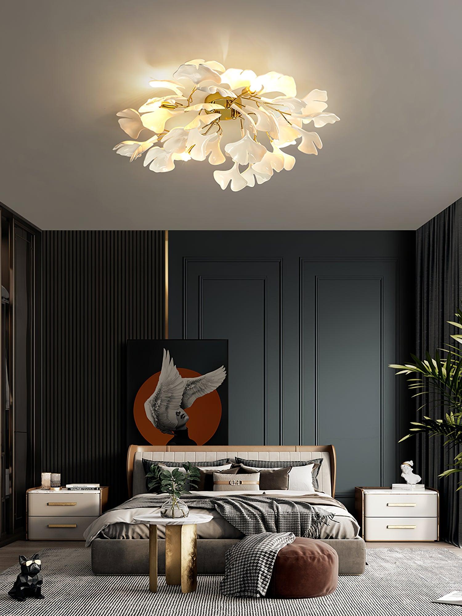 Ginkgo Ceramic Leaf Ceiling Light