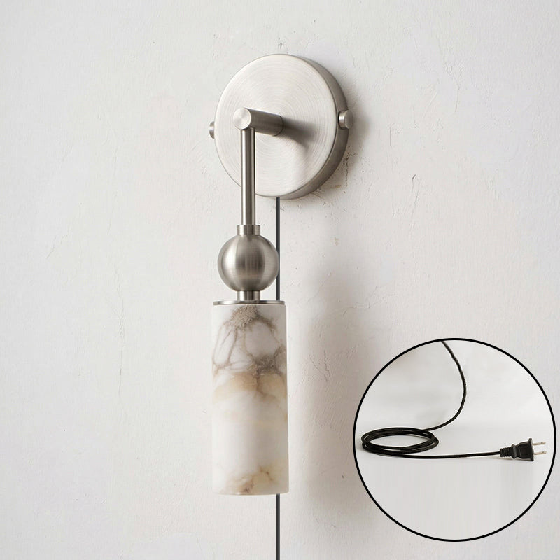 Staggered Alabaster Plug-in Sconce
