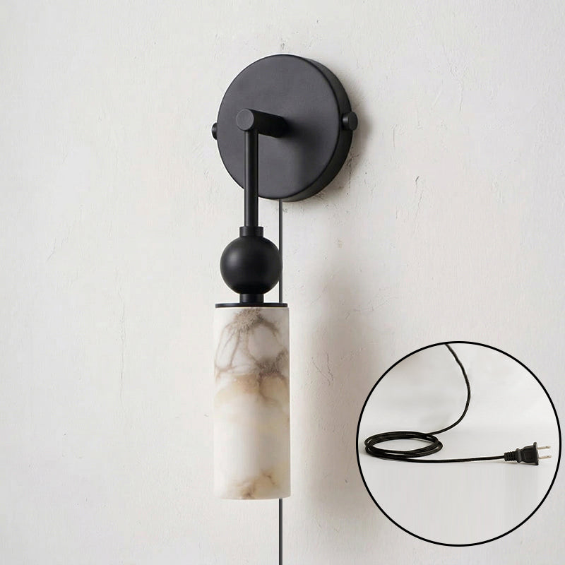 Staggered Alabaster Plug-in Sconce