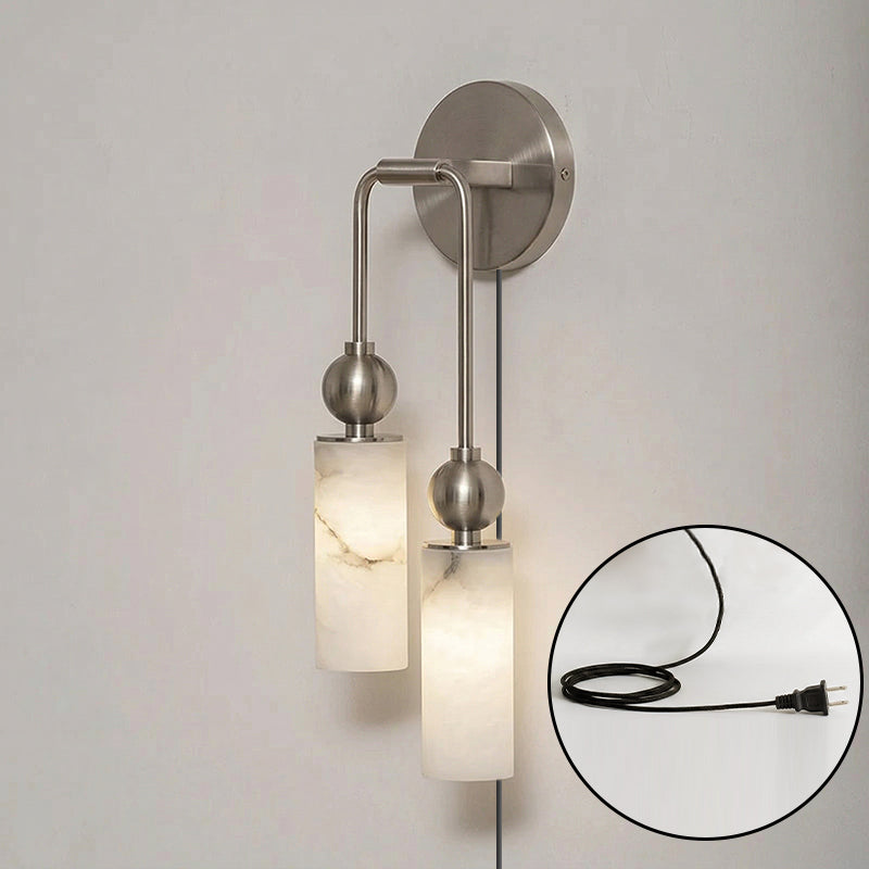Staggered Alabaster Plug-in Sconce