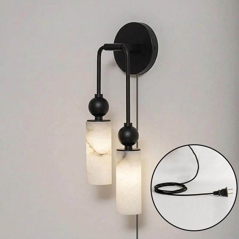 Staggered Alabaster Plug-in Sconce