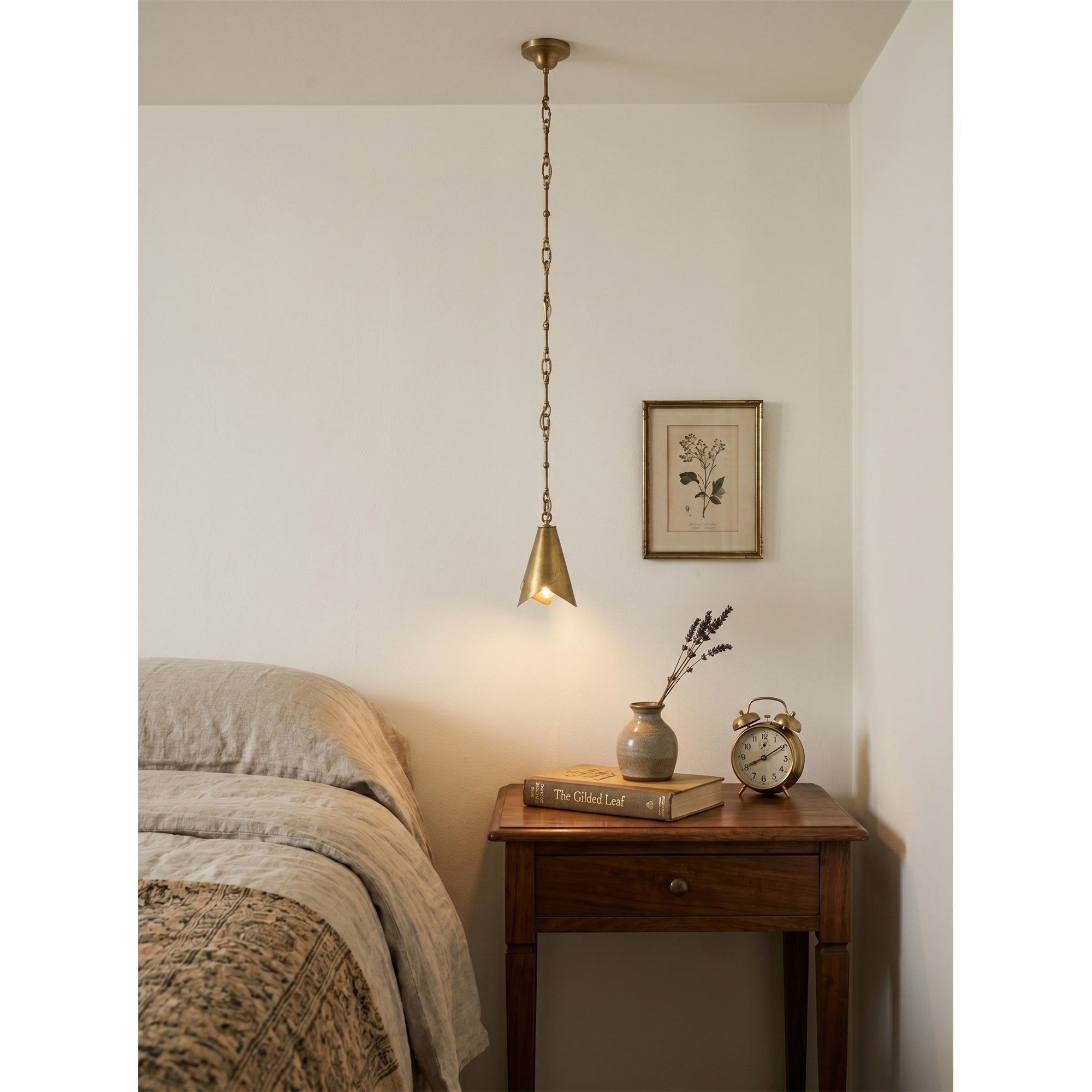 Equestrian Folded Brass Chain Pendant Light