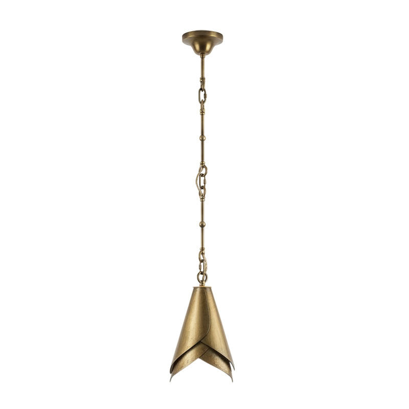 Equestrian Folded Brass Chain Pendant Light