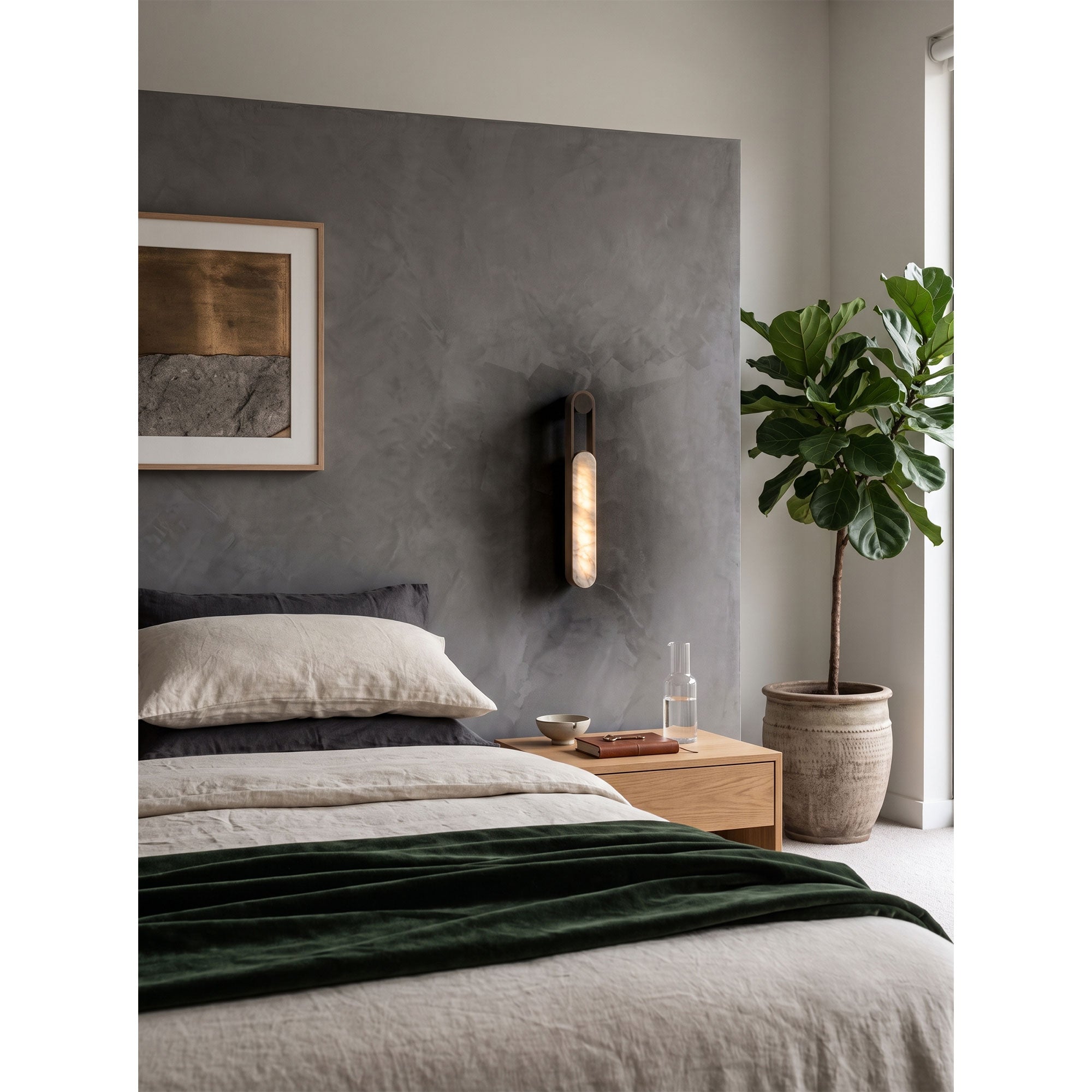 Linear Column Alabaster Vanity Sconce