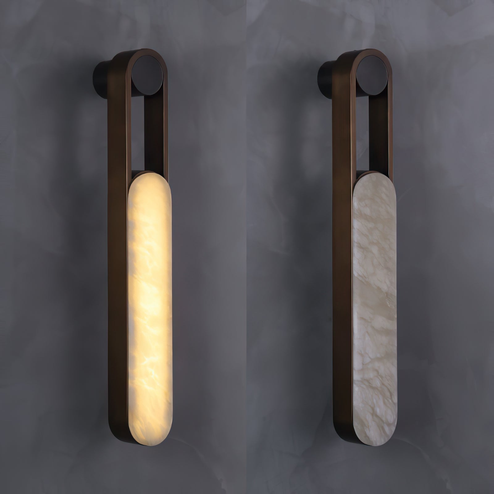 Linear Column Alabaster Vanity Sconce