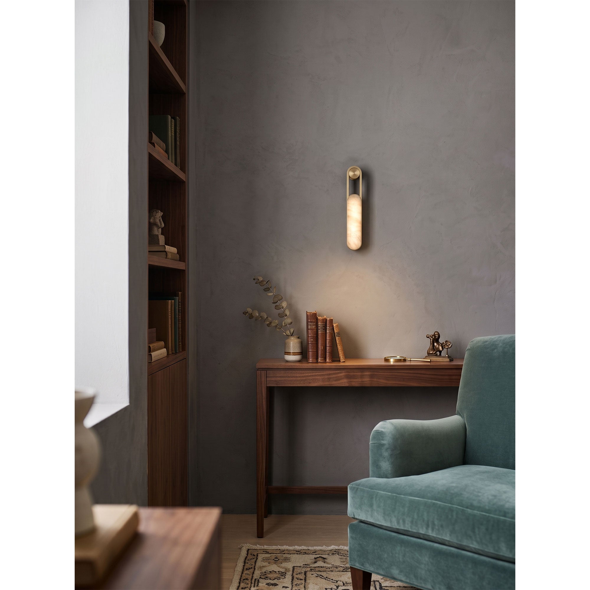 Linear Column Alabaster Vanity Sconce