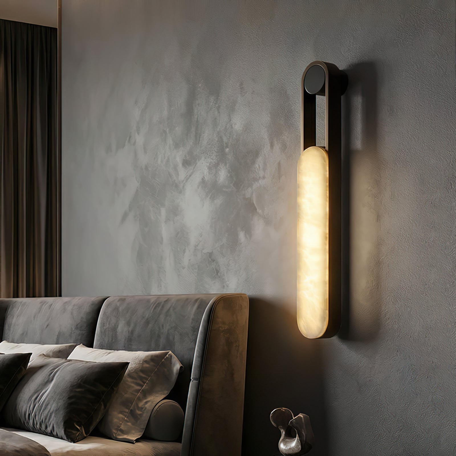 Linear Column Alabaster Vanity Sconce