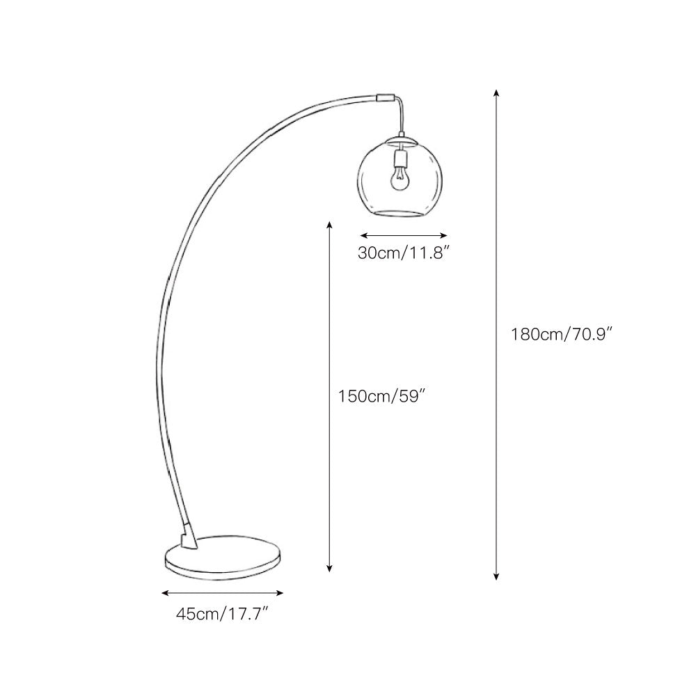 Juniper Arc Amber Globe Floor Lamp