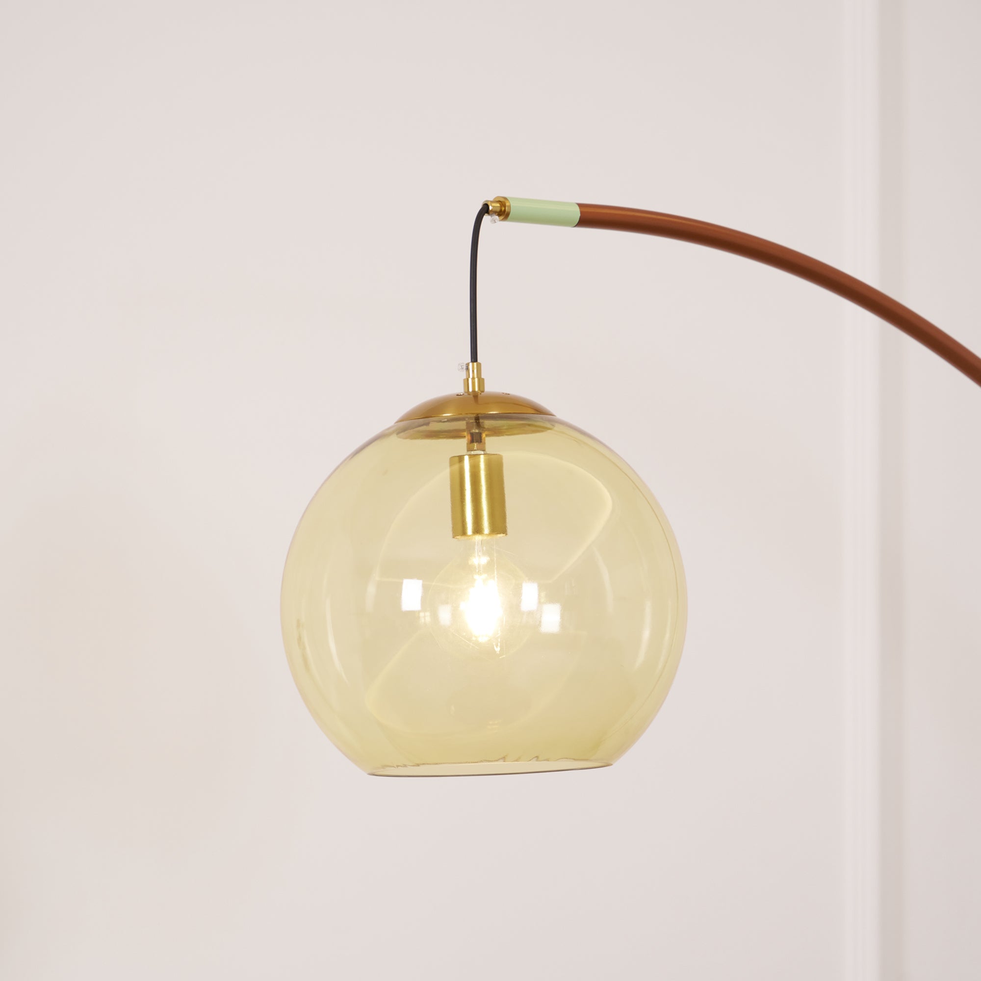 Juniper Arc Amber Globe Floor Lamp