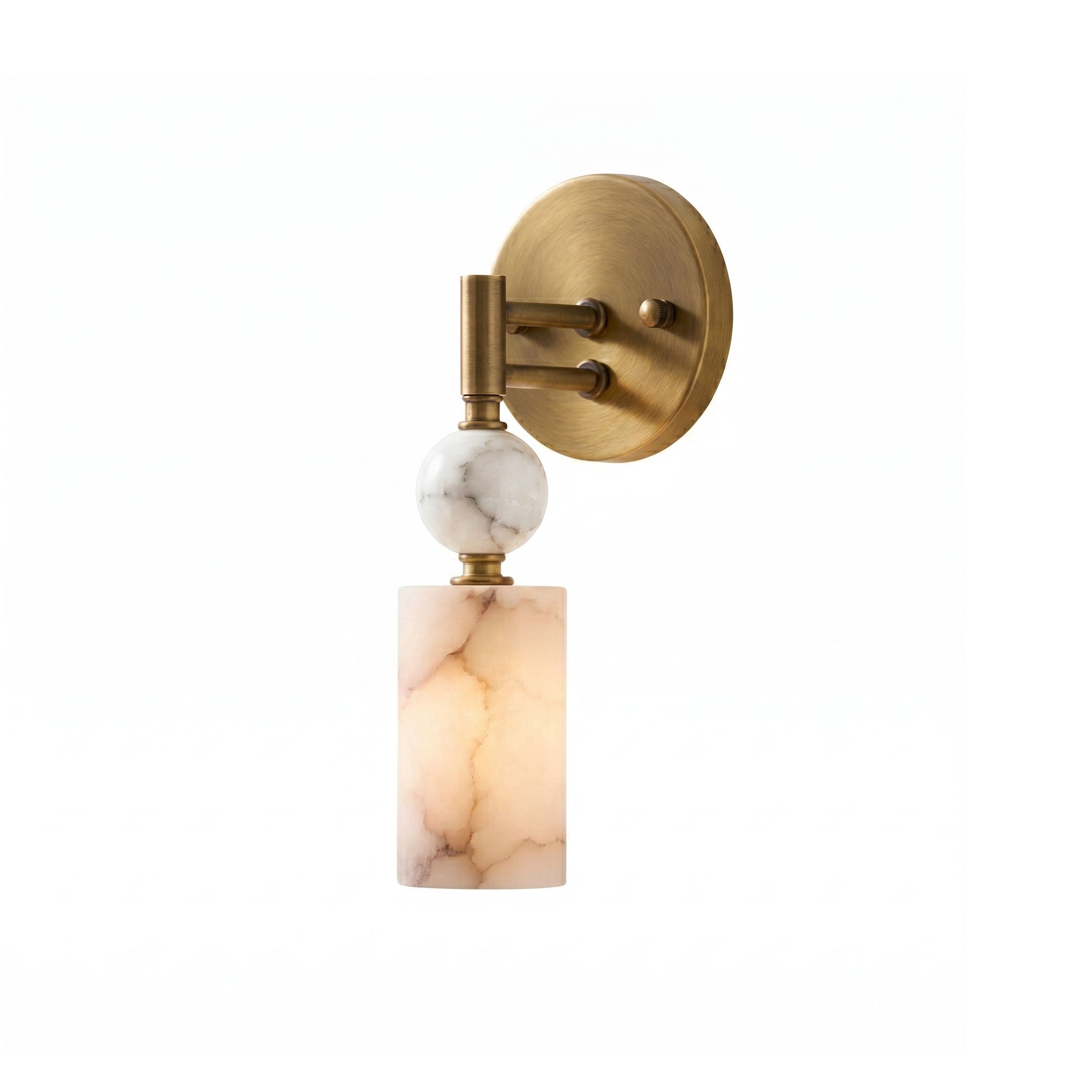 Antique Brass & Marble Wall Sconce