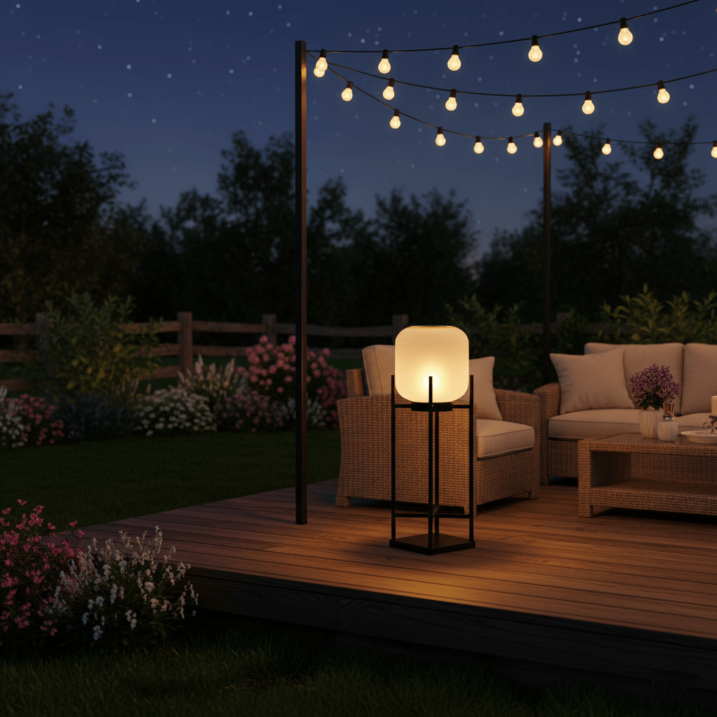 Cordless Solar Patio Floor Lantern
