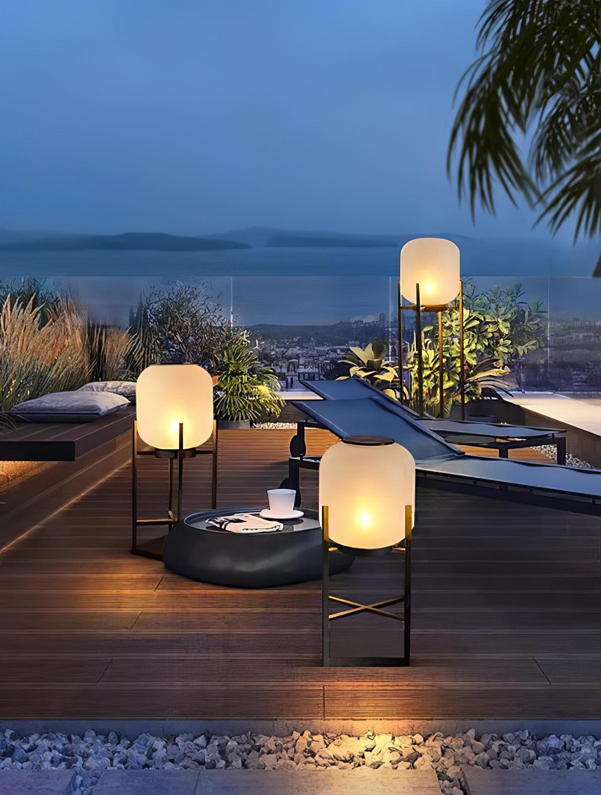 Cordless Solar Patio Floor Lantern