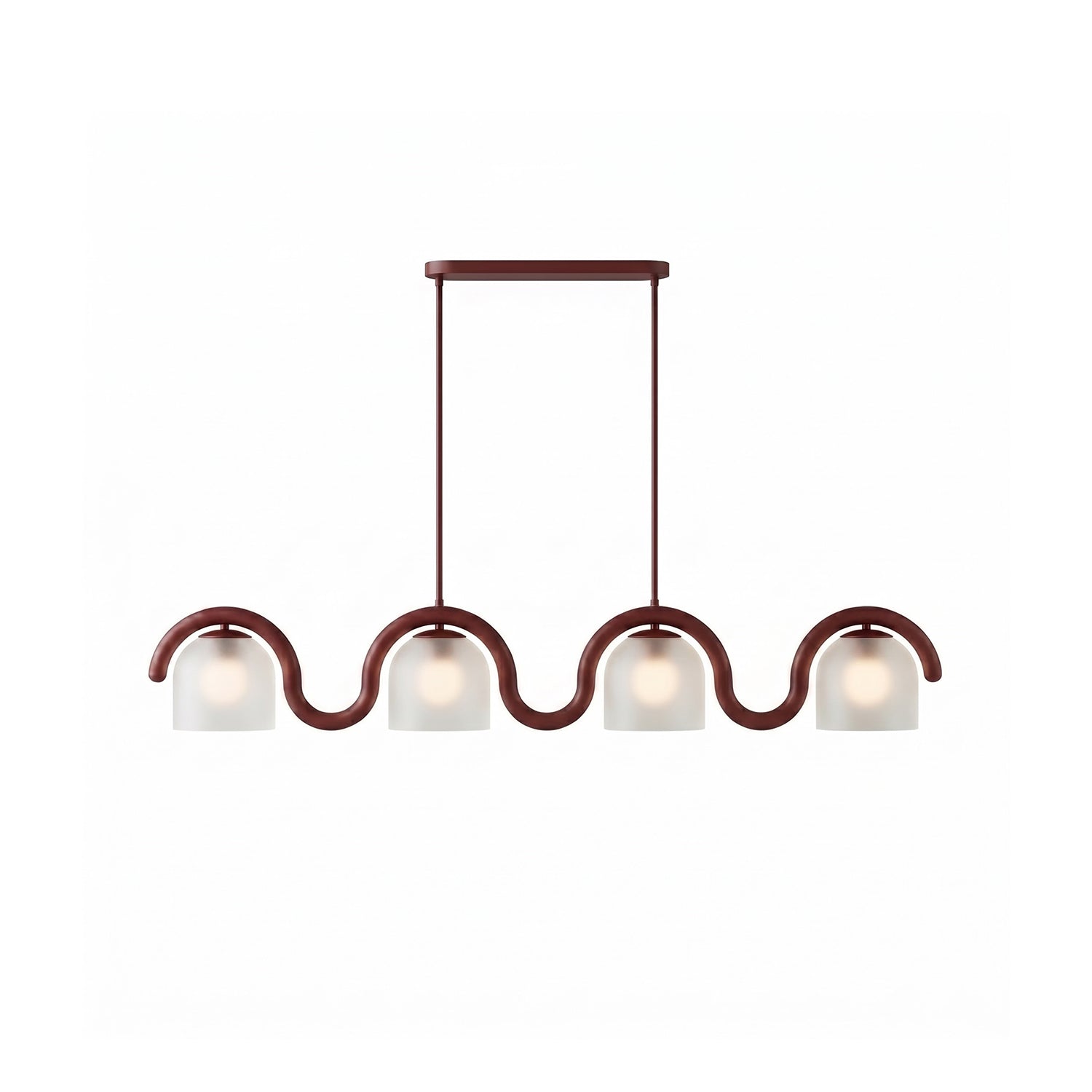 Wavy Terracotta Linear Glass Chandelier