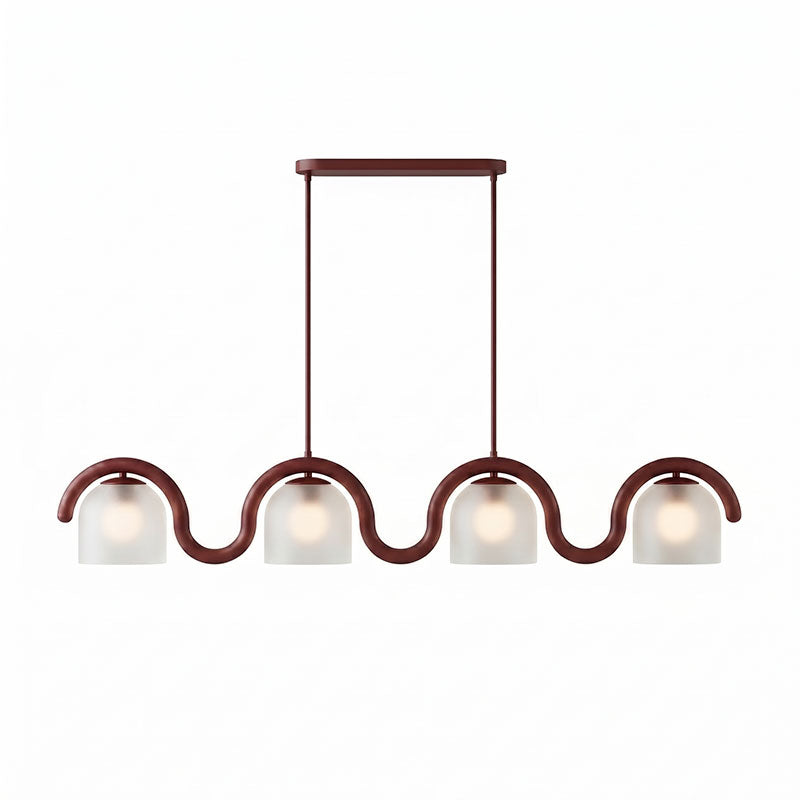 Wavy Terracotta Linear Glass Chandelier