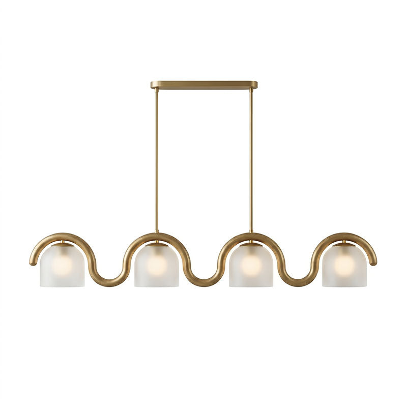 Wavy Terracotta Linear Glass Chandelier