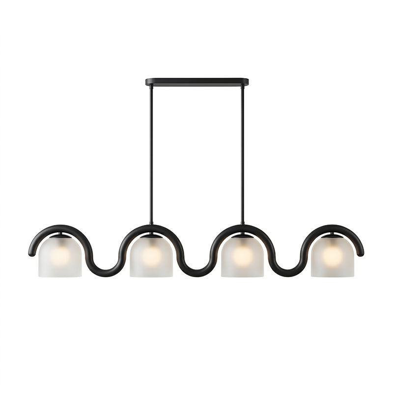 Wavy Terracotta Linear Glass Chandelier