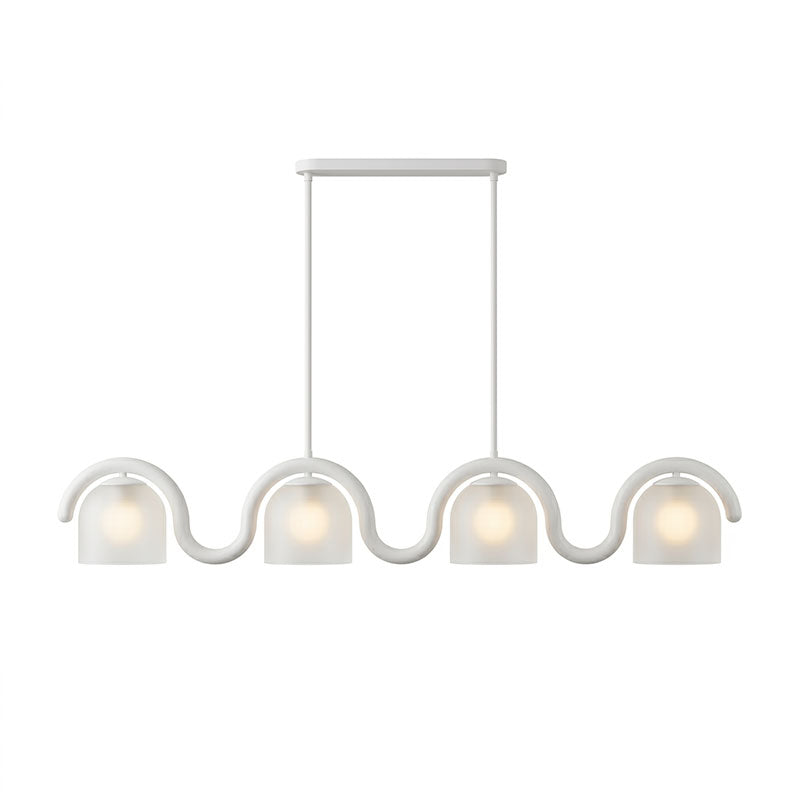 Wavy Terracotta Linear Glass Chandelier