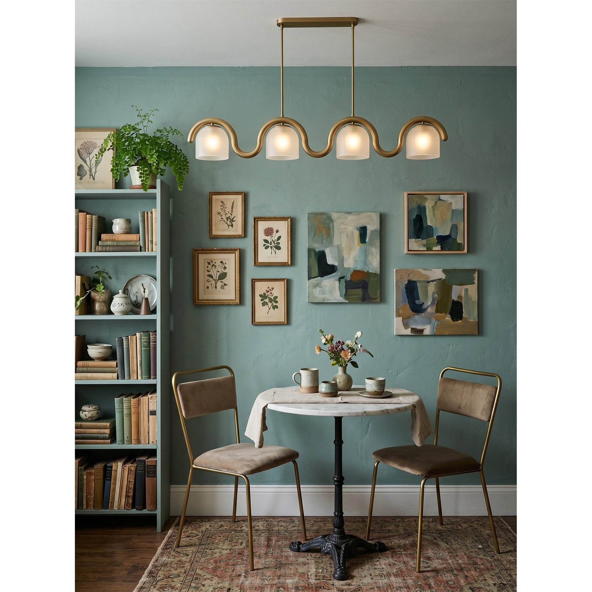 Wavy Terracotta Linear Glass Chandelier