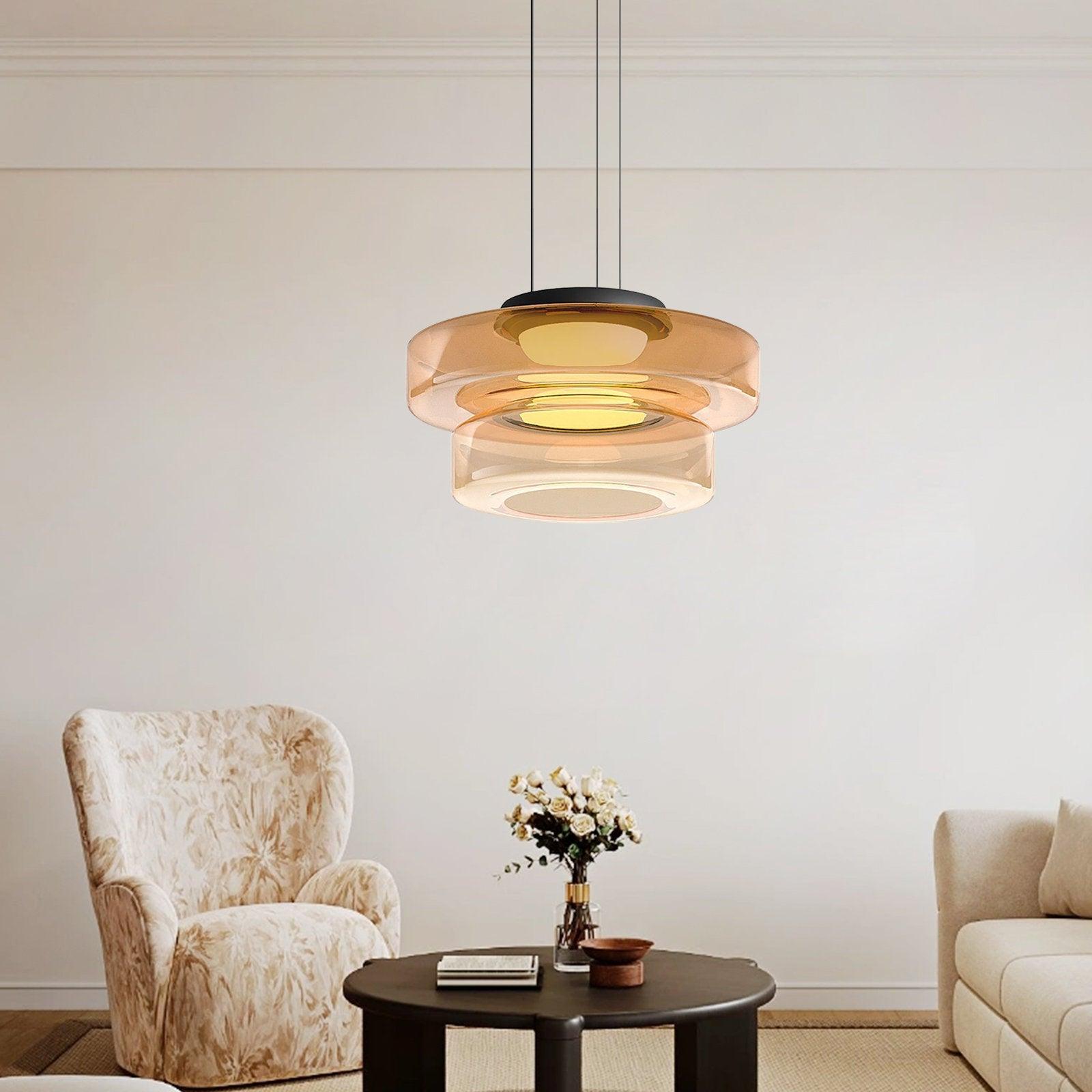 Strata Glass Disc Pendant